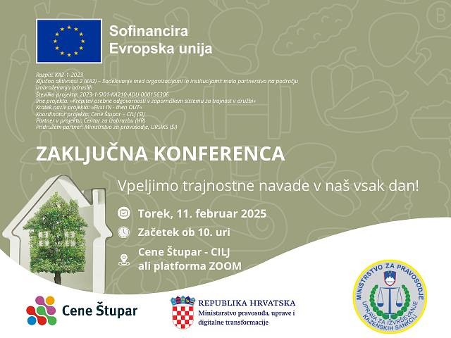 ZAKLJUČNA KONFERENCA projekta ERASMUS  “KREPITEV OSEBNE ODGOVORNOSTI V

ZAPORSKEM SISTEMU ZA TRAJNOST V DRUŽBI”