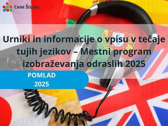 Urniki in informacije o vpisu v tečaje tujih jezikov – Mestni program izobraževanja odraslih 2025