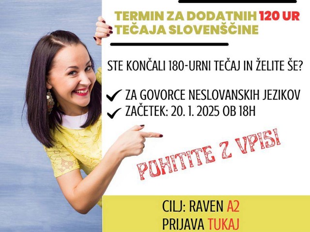 Vabljeni k vpisu na 120-urni tečaj slovenščine