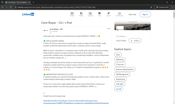 LinkedIn Cene Štupar 8. 10. 2024 1
